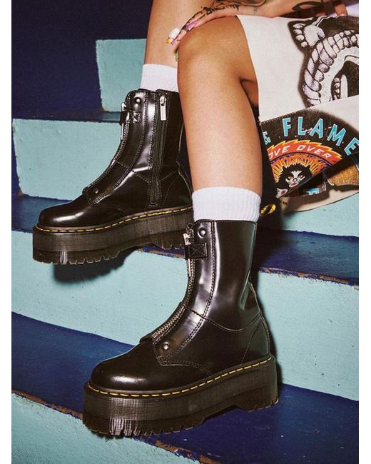Dr. Martens Jetta Hi Max Boots Black In Leather | Lyst