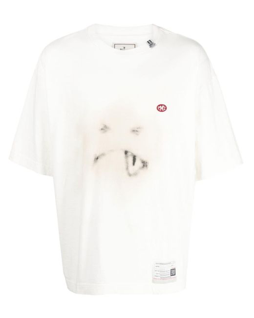 Maison Mihara Yasuhiro Smily Face 2 T-shirt Men White In Cotton