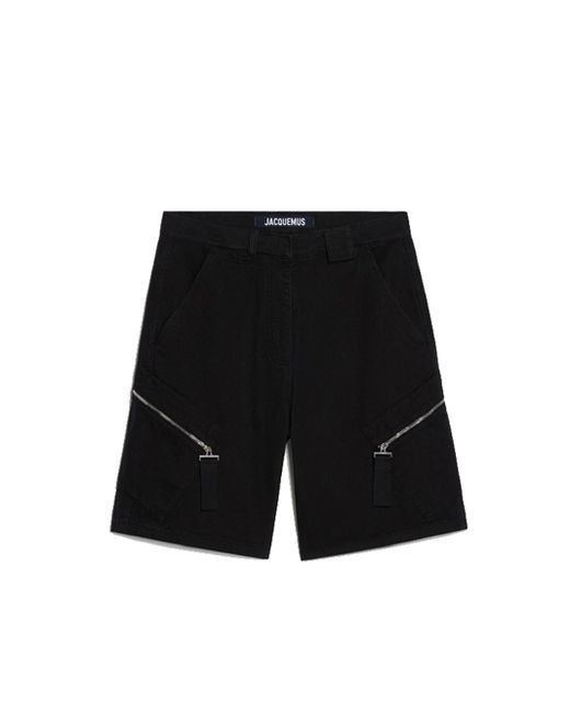 Jacquemus Le Short Marrone Bermuda Shorts Black In Cotton for men
