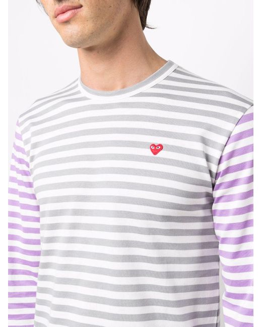 COMME DES GARÇONS PLAY Multicolor Logo Striped T-shirt Multi In Cotton