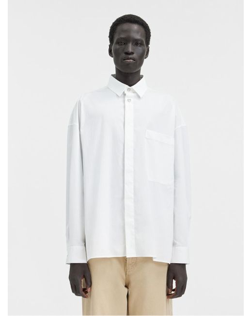 Jacquemus La Chemise Ches Longue Shirt White In Cotton