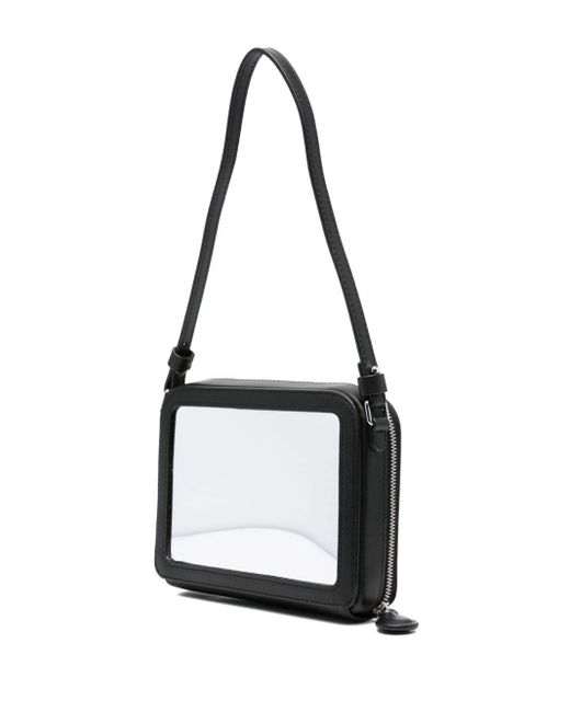 Courreges Black Cloud Reflex Leather Shoulder Bag