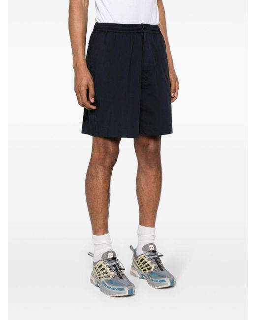 Aspesi Black Elasticated-waist Poplin Shorts for men