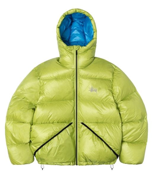 Stussy Yellow Down Parka Micro Ripstop Lime In Nylon for men