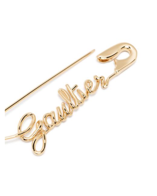Jean Paul Gaultier Metallic Safety Pin Logo-lettering Earring