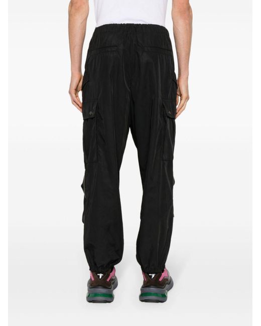 Dries Van Noten Gray Cargo Trousers Black In Polyester for men