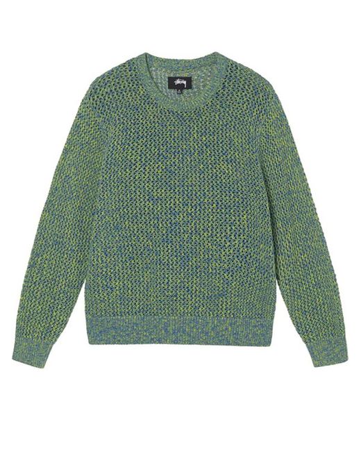 Stussy 2 Tone Loose Sweater Green In Cotton for men