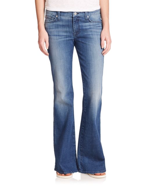 7 For All Mankind Short Inseam A-pocket Flared Jeans in Blue | Lyst