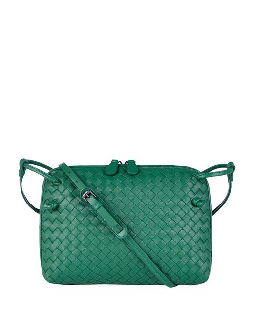 Bottega Veneta Green Small Intrecciato Nappa Crossbody Bag
