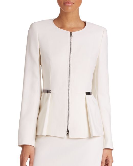 zip front peplum jacket