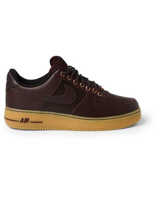 Nike Air Force 1 Leather Sneakers in Brown for Men | Lyst