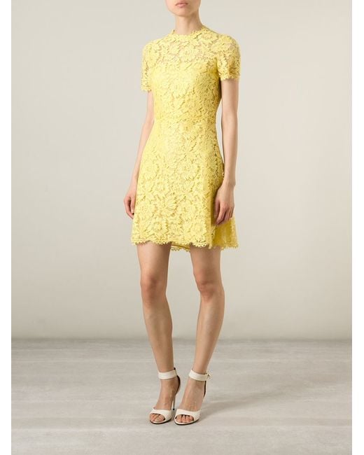 Valentino Yellow Lace Dress