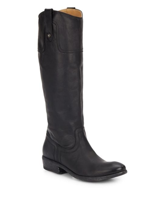Frye Carson Leather Riding Boots in Black | Lyst