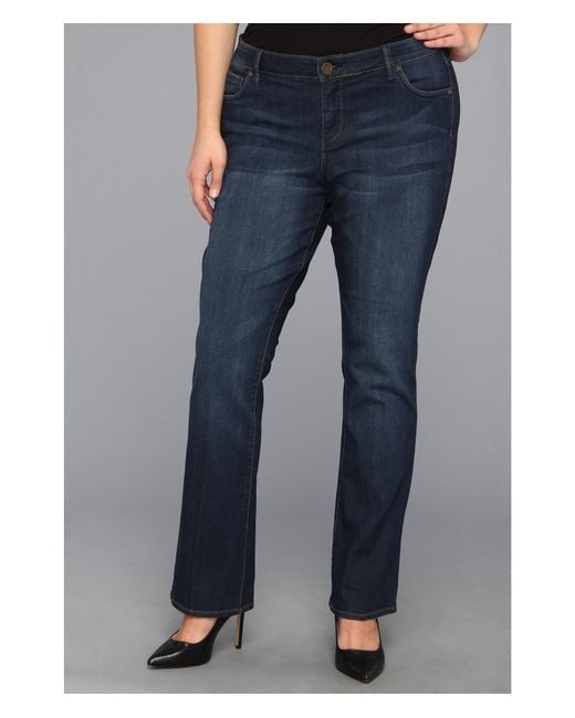 Kut From The Kloth Blue Plus Size Farrah Baby Bootcut in Whim
