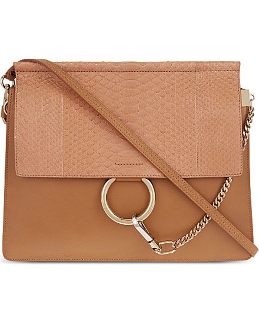 knock off chloe bags - Chlo Faye Python And Leather Satchel Bag in Brown (Milky coffee ...