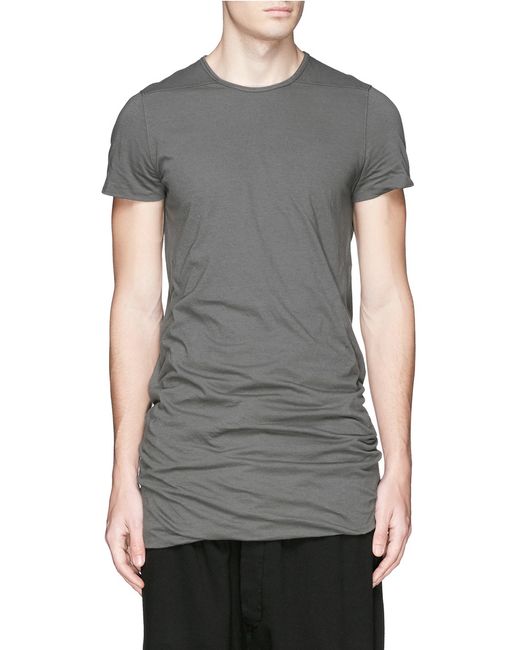 Rick Double Layer Cotton Jersey T-shirt in Gray for Men | Lyst