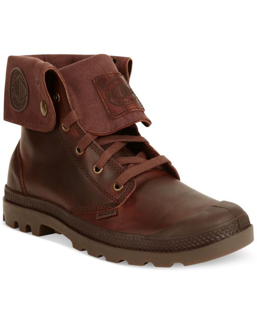 Palladium Brown Baggy Leather Boots for men