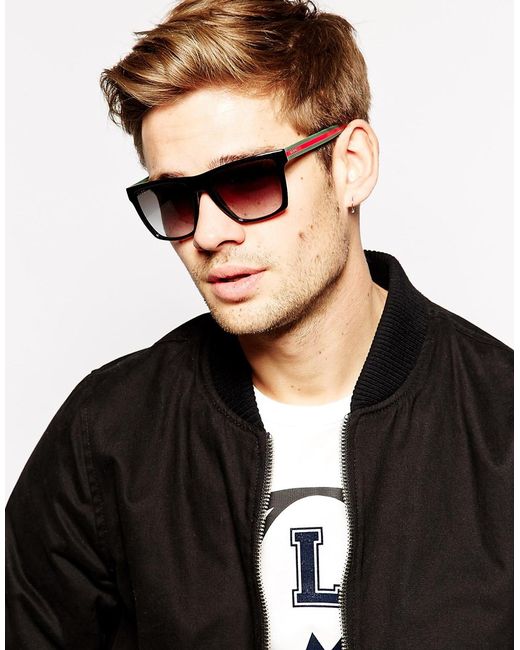 Gucci Wayfarer Style Sunglasses in Black for Men Lyst