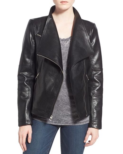 guess asymmetrical zip faux leather jacket in black save guess asymmetrical zip faux leather jacket in black save