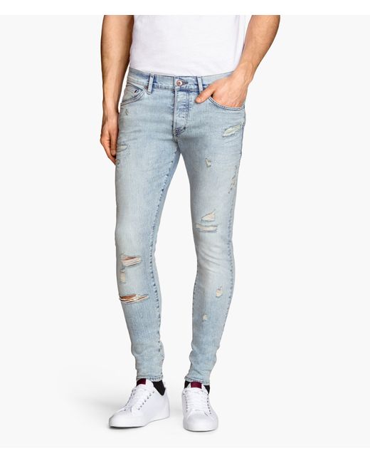 H\u0026M Skinny Low Jeans in Light Denim 