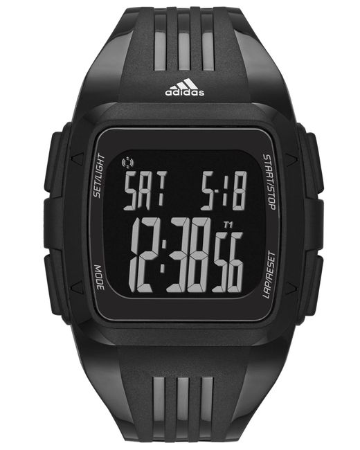Adidas Performance Unisex Digital Duramo Black Striped Polyurethane Strap Watch 50mm Adp6090 for men