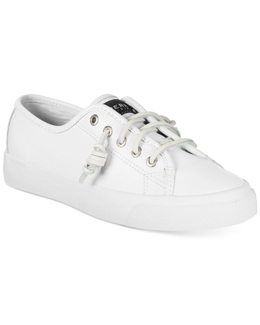 Sperry top-sider Women's Seacoast Leather Sneakers in White (White ...