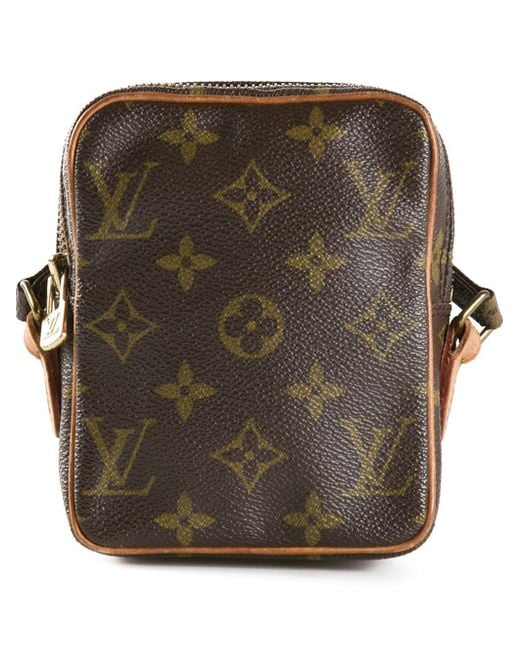 Pre-owned Louis Vuitton 1982 Monogram Mini Danube Shoulder Bag In Brown