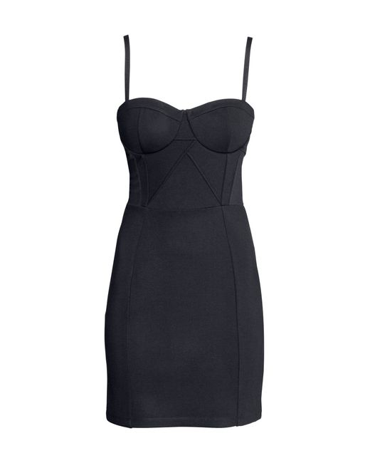 H&M Bustier Dress in Black | Lyst Canada