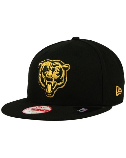 キャップ KTZ NEW ERA L BADGE SNAPBACK CAP BLACK/GOLD KTZ Chicago Bears Black Metallic Gold 9fifty Snapback Cap