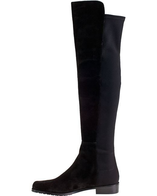 Stuart weitzman 5050 Suede Over-The-Knee Boots in Black - Save 63% | Lyst