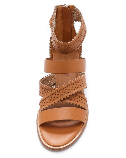 See By Chloé Star Perforated Gladiator Sandals - Natural | Lyst