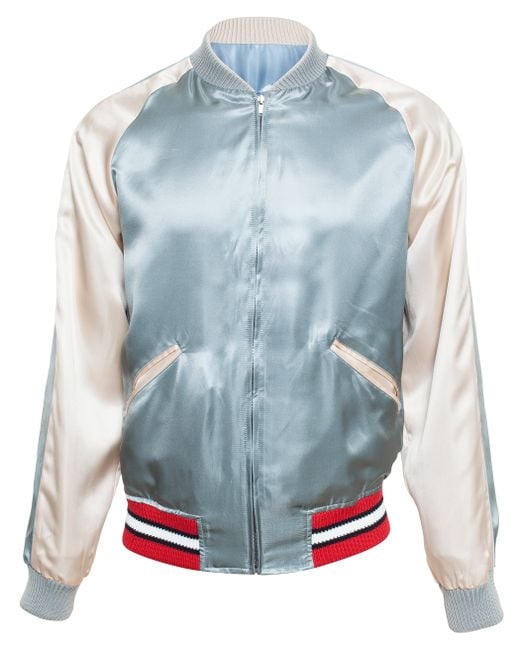 Men's Silk Satin Reversible Bomber Jacket - Vintage