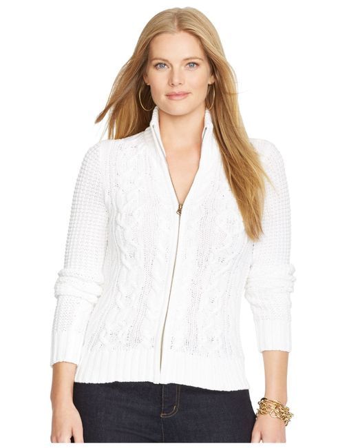 Cable-Knit Zip-Front Cardigan 