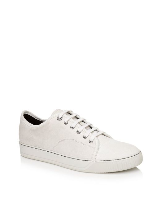 Lanvin White Canvas Low-Top Sneakers for men