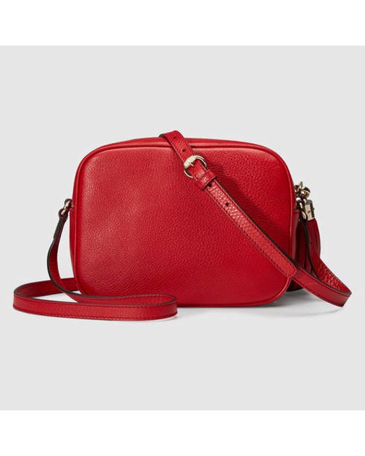 Gucci Soho Disco Leather Shoulder Bag in Red | Lyst