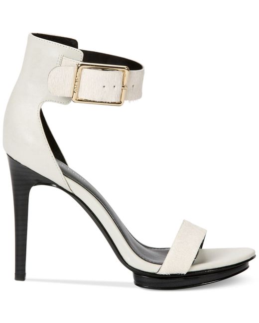 Calvin Klein Women'S Vivian High Heel Sandals in White | Lyst