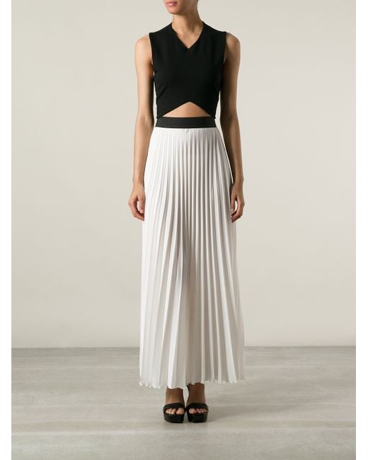 P.A.R.O.S.H. Long Pleated Skirt in White | Lyst