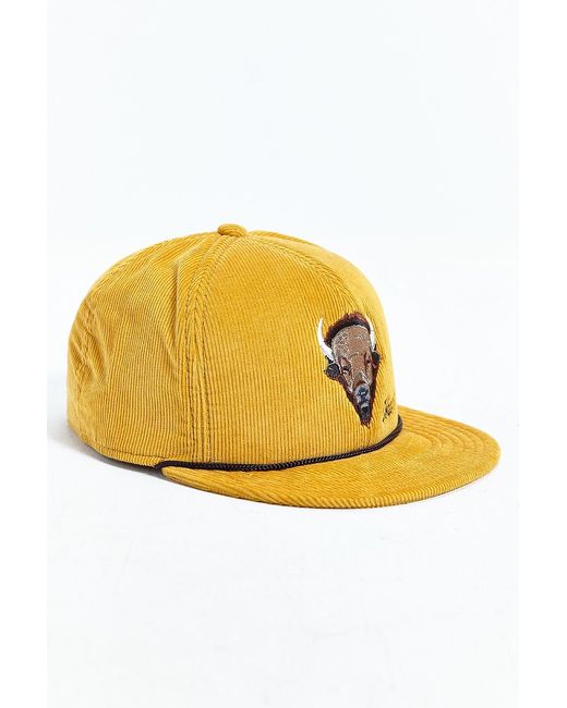 Coal Yellow The Wilderness Corduroy Snapback Hat for men