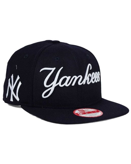 KTZ New York Yankees Xl Script 9fifty Snapback Cap in Blue for Men
