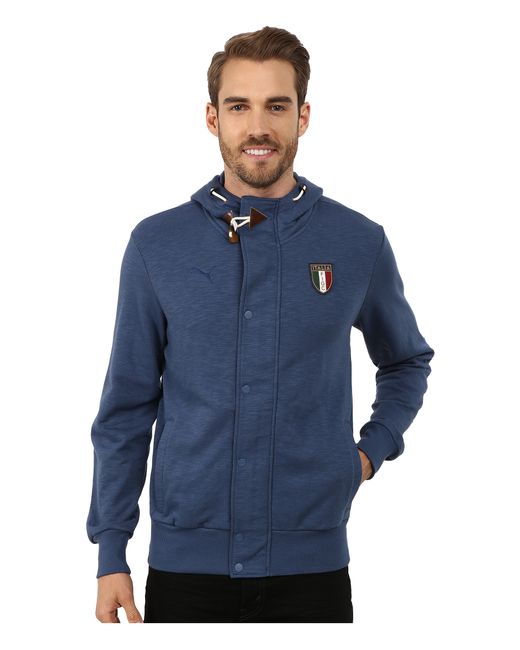 PUMA Figc Italia Azzurri Zip Through Hoodie in Dark Denim (Blue) for Men |  Lyst