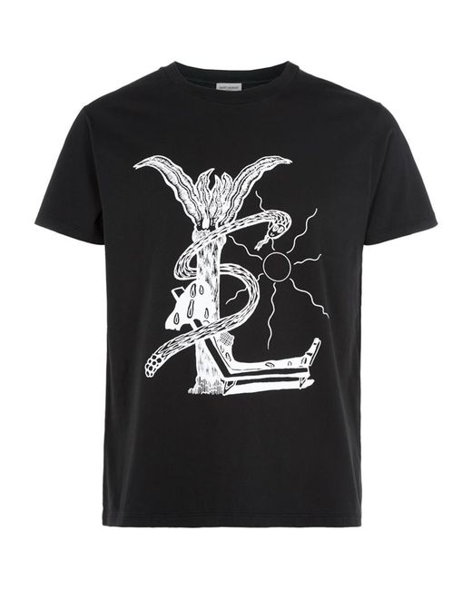 Saint Laurent Black Ysl Malibu T-shirt for men
