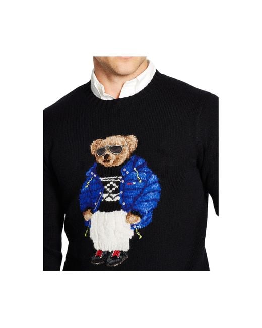 Polo Ralph Lauren Polo Bear Wool-blend Sweater in Black for Men | Lyst