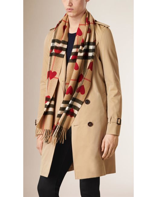 burberry scarf red hearts