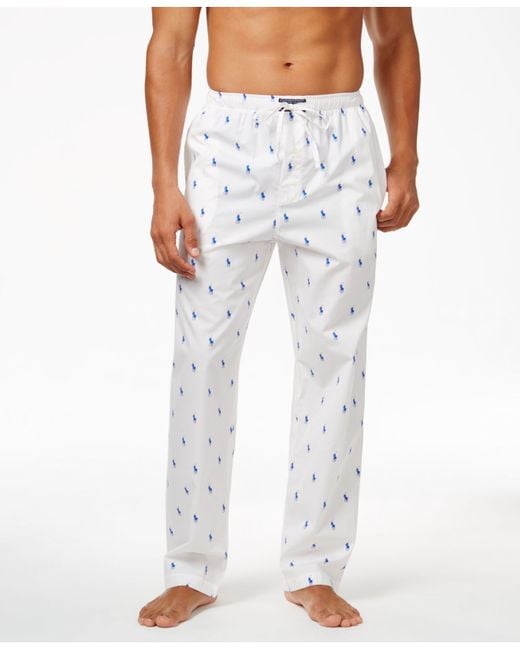 Polo Ralph Lauren White Men's Woven Polo Player Pajama Pants for men