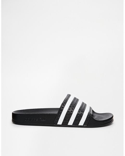 Adidas Originals Originals Adilette Black & White Stripe Slider Sandals