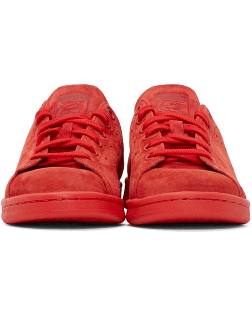 adidas Originals Red Suede Stan Smith Sneakers Lyst