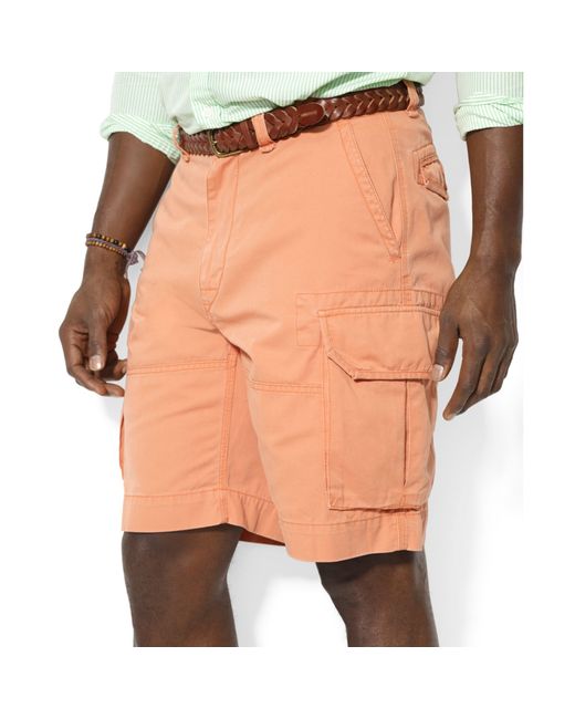 Polo Ralph Lauren Orange Polo Big and Tall Gellar Cargo Shorts for men