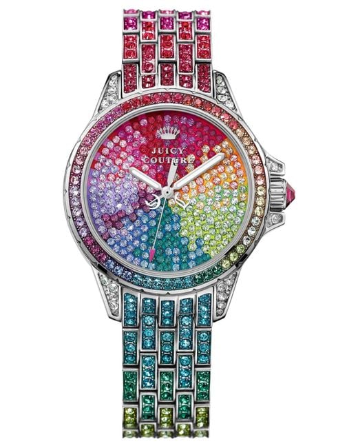 Juicy Couture Multicolor Women's Stella Rainbow Crystal Stainless Steel Bracelet Watch 36mm 1901264