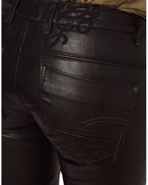 G-Star RAW New Radar Skinny Faux Leather Trousers in Black | Lyst