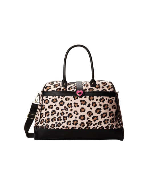 Betsey Johnson Multicolor Leopard-Print Weekender Bag